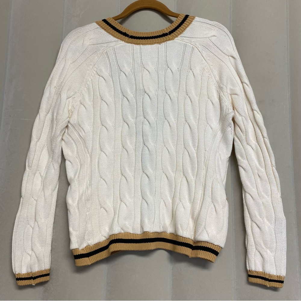 Maje Women’s Moulin Sweater Cardigan Medium Cable Knit Preppy Academia NWT - Picture 11 of 14